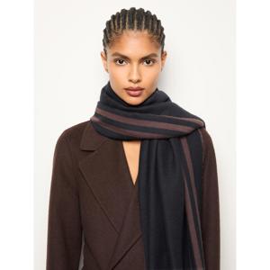 REISS Camila Border Stripe Fringed Scarf
